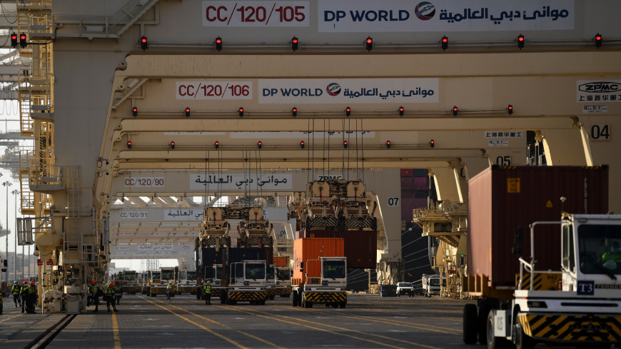 A picture taken on on June 18, 2020, shows ca partial view of the port of Jebel Ali, operated by the Dubai-based giant ports operator DP World, in the southern outskirts of the Gulf emirate of Dubai, - The chairman of Dubai-based giant ports operator DP World said it is "preparing for the worst" with the full impact of coronavirus to hit in coming months, as global trade suffers its worst blow since World War II. The firm and its subsidiaries are a major source of cash for the emirate's economy, one of the 