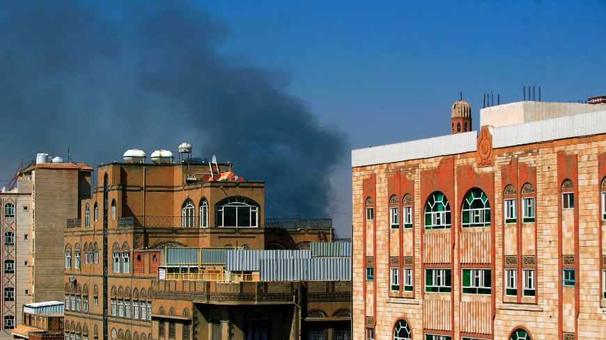 Smoke billows following a reported airstrike by the Saudi-led coalition in the Yemeni capital Sanaa, on March 7, 2021. - The Saudi-led military coalition mounted air strikes on Yemen's Huthi-controlled capital after it intercepted 10 drones launched by the Iran-backed rebels, state media reported. "The military operation targets Huthi military capabilities in Sanaa and a number of other provinces", the coalition was quoted as saying by the official Saudi Press Agency.