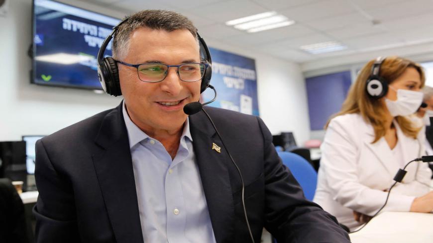 Gideon Saar, head of Israel's New Hope party, works at the party's headquarters, a day ahead of the election, Tel Aviv, Israel, March 22, 2021.