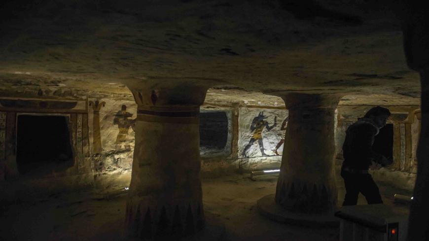 The tomb of Djed Amun-ef-ankh, a powerful businessman, is seen in the town of el-Bawity, Bahariya Oasis, 186 miles southwest of Cairo, Egypt, Dec. 24, 2016.