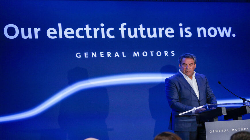 President of General Motors Mark Reuss announces that GMs Detroit-Hamtramck Assembly plant will build the all-electric Cruise Origin self-driving shuttle in Hamtramck, Michigan, Jan. 27, 2020.