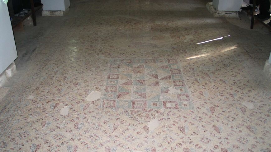 mosaic floor of ancient synagogue in Jericho