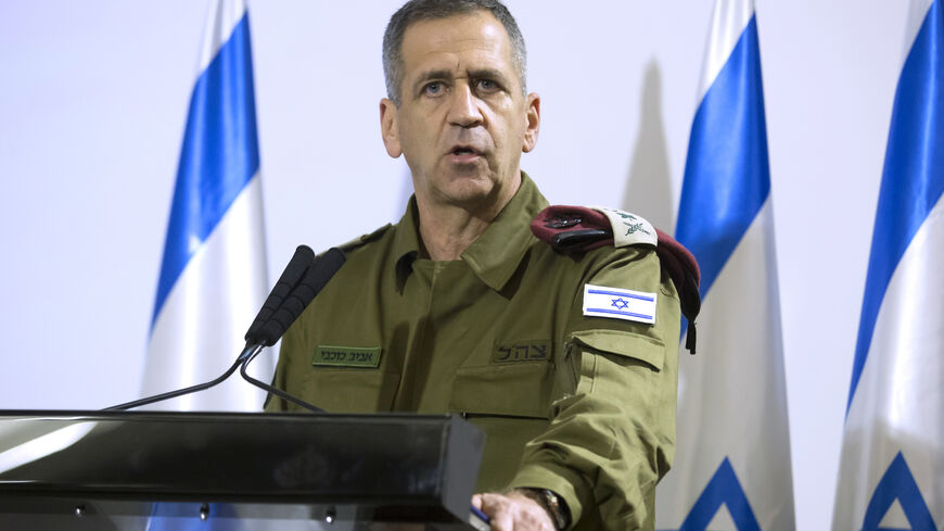IDF Chief Aviv Kochavi makes a statement on Nov. 12, 2019 in Tel Aviv, Israel.