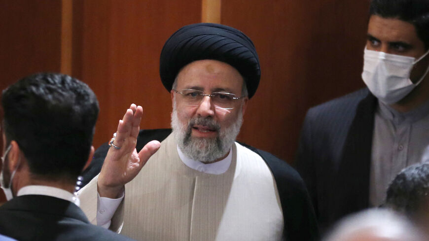 Iran's President-elect Ebrahim Raisi is pictured during his first press conference since his election on the weekend in Tehran, on June 21, 2021.