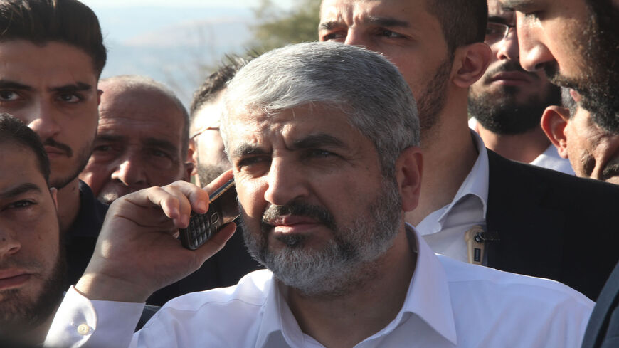 Hamas leader Khaled Meshaal is seen at his mother's funeral, Amman, Jordan, Sept. 4, 2016.