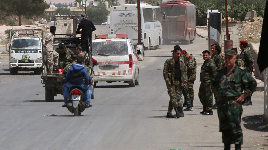 Rebels leave Douma in April 2018