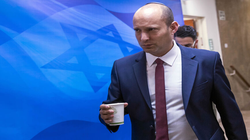 Israeli Education Minister Naftali Bennett arrives for the weekly Cabinet meeting, Jerusalem, May 6, 2018.