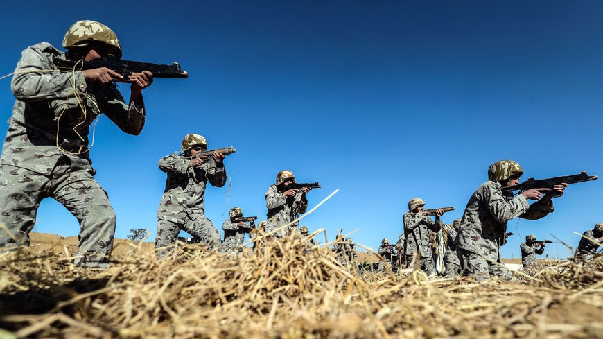 Egyptian police cadets take part in a training session at a police academy in the capital Cairo on Dec. 30, 2019. 