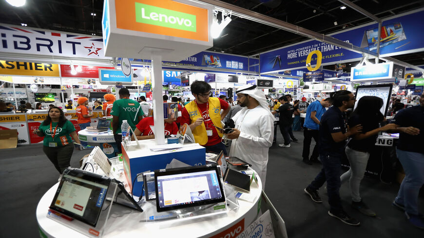 Visitors attend Gitex Shopper at the World Trade Center, Dubai, United Arab Emirates, Sept. 24, 2017.