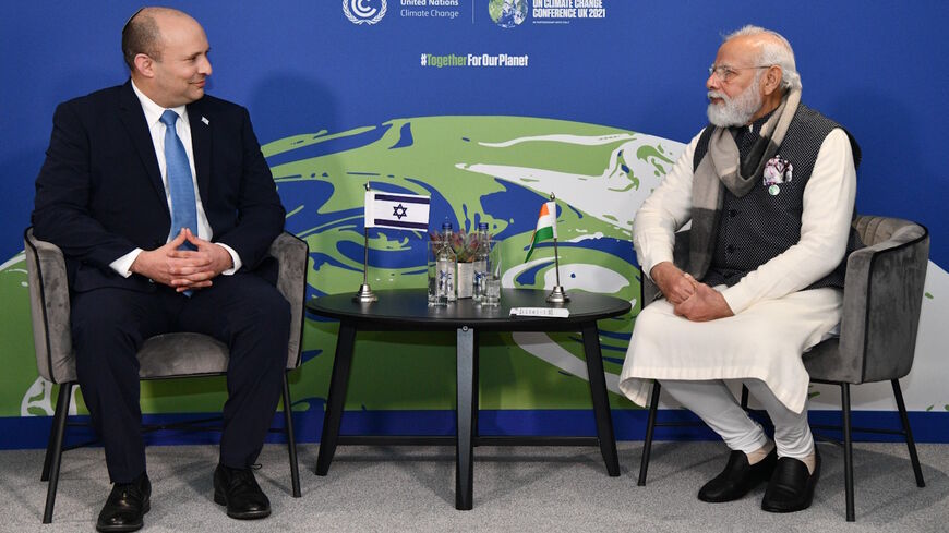 Israeli Prime Minister Naftali Bennett meets with his Indian counterpart Narendra Modi at the COP 26 Climate Conference in Glasgow.