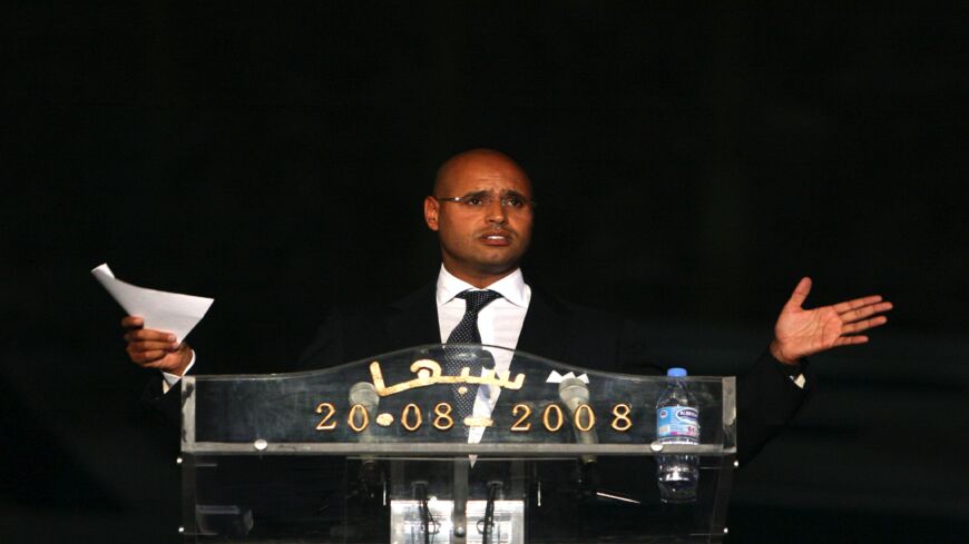 The son of Libyan leader Moammar Gadhafi, Saif al-Islam, Aug. 20, 2008, in Sebha, 800 kilometers south of Tripoli.