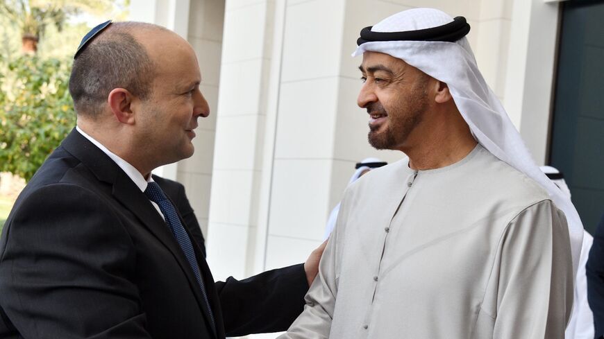 Prime Minister Naftali Bennett meets with Emirati Crown Prince Sheikh Mohammed bin Zayed Al Nahyan in Abu Dhabi, Dec. 13, 2021.