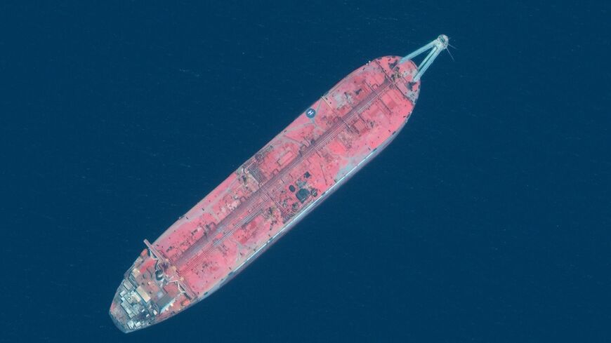 A satellite image from Maxar Technologies shows the FSO Safer oil tanker in June 2020