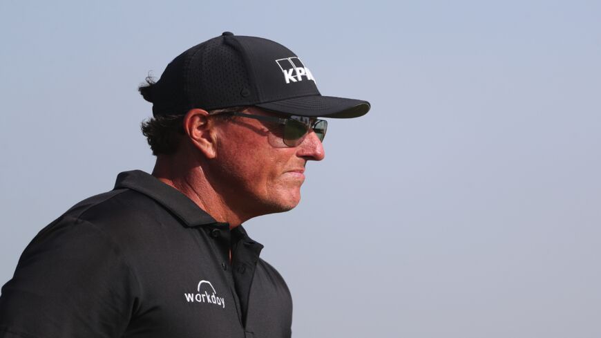 Phil Mickelson at the Royal Greens Golf & Country Club on Feb. 4, 2022, in Al Murooj, Saudi Arabia.