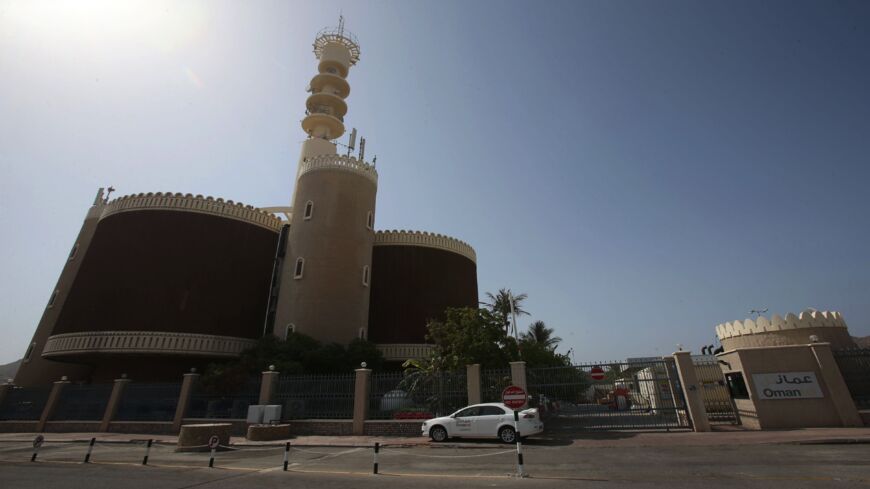 A picture taken on June 21, 2017, shows the Omantel Tower in the Omani capital, Muscat. 