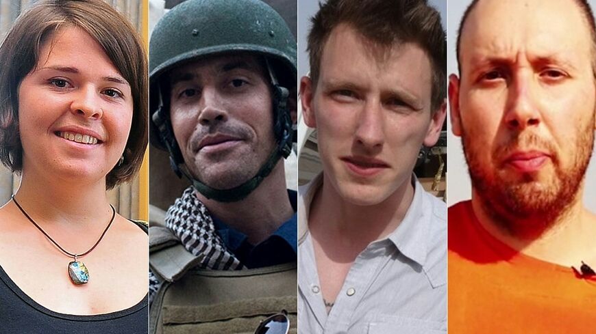 From left to right, American hostages Kayla Mueller, James Foley, Peter Kassig and Steven Sotloff