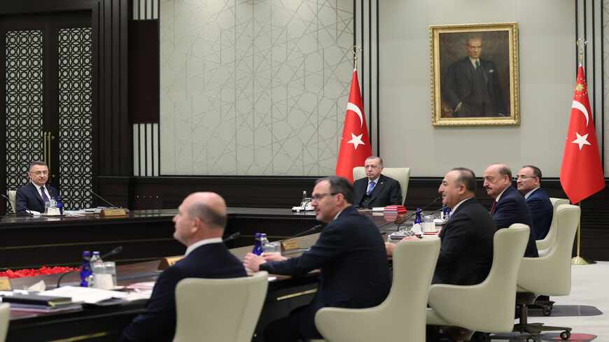 Turkey's Cabinet discusses the Russian invasion of Ukraine, Ankara, Turkey, Feb. 28, 2022.