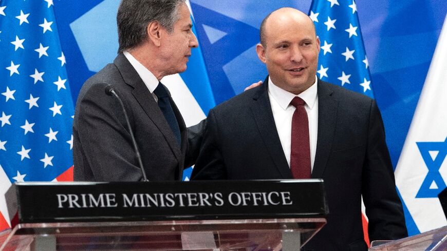 Israeli Prime Minister Naftali Bennett (R) met on Sunday in Jerusalem with US Secretary of state Antony Blinken ahead of landmark Arab-Israeli talks in the Negev desert