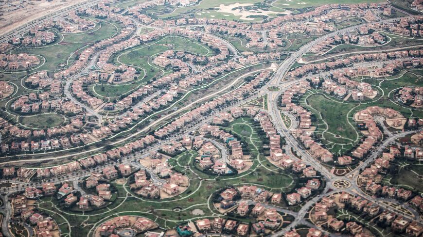 This picture taken on March 13, 2020, shows an aerial view of low-rise luxury housing in the residential suburb of Madinaty in Cairo.