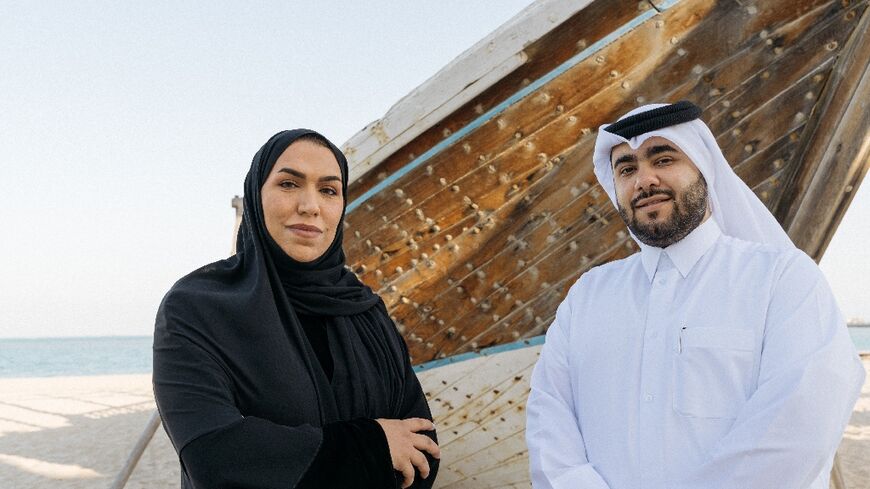 Nefaish Animation creative director Amal al-Shammari (L) and managing director Hossein Heydar