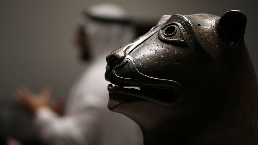 An artefact is seen at the Louvre Abu Dhabi Museum on Saadiyat island during the French prime minister's visit as he launched the French-Emirati "Year of Cultural Dialogue," Abu Dhabi, United Arab Emirates, Feb. 10, 2018.