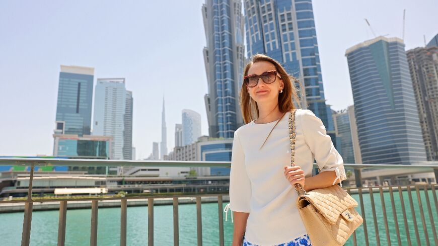 Daria Nevskaya, a partner at Russian law firm, poses for a picture in the Gulf emirate of Dubai, on May 24, 2022