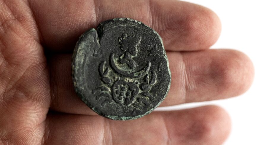 A nearly 1,900-year-old rare coin depicting the moon goddess recovered from the sea off northern Israel