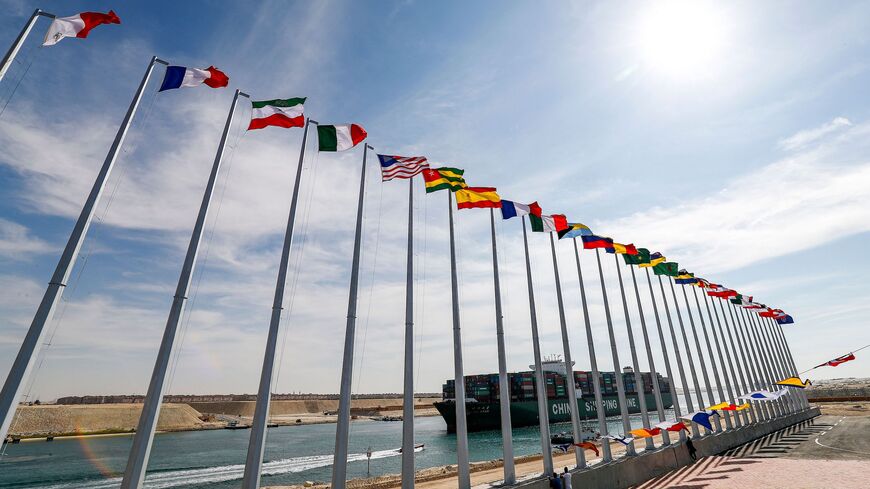 This picture taken on Nov. 17, 2019, shows the Hong Kong-flagged container ship CSCL STAR sailing through Egypt's Suez Canal.