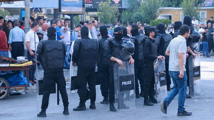 Security forces deploy during a rally called for by the New Generation movement.