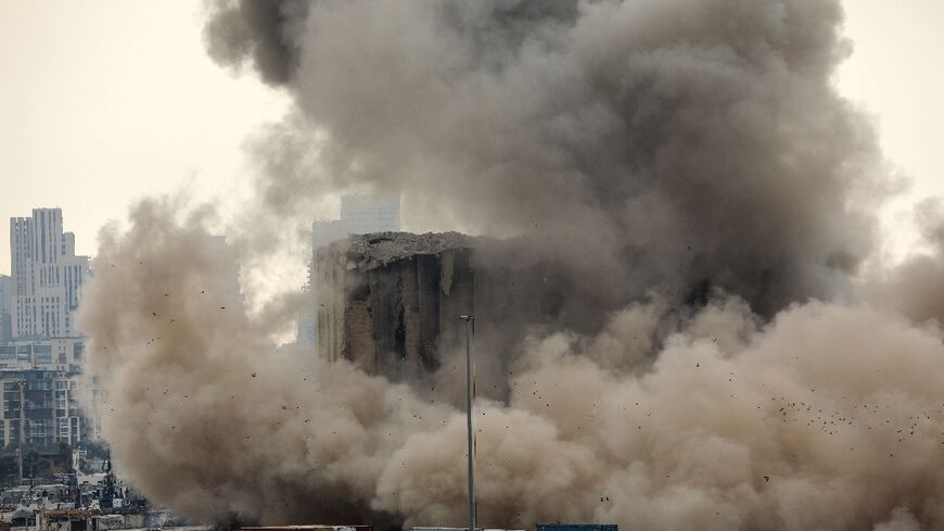 Beirut's heavily damaged harbourside grain silos have become a grim reminder of the explosion, and the collapse of part of the structure Thursday dramatically brought back the trauma