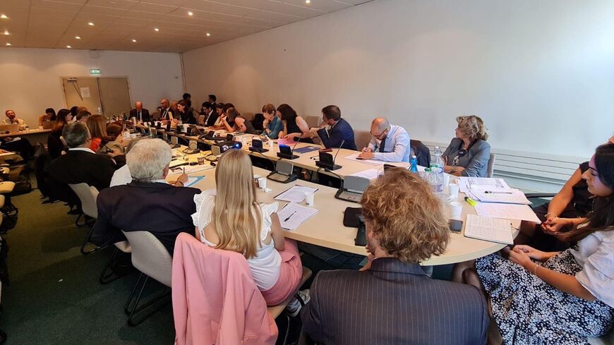 The Israeli delegation participating in the fifth edition of the bilateral dialogue with France on battling antisemitism, Sept. 12, Paris, France.