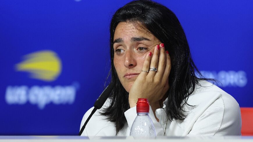 'No regrets': Ons Jabeur at a press conference following Saturday's defeat in the US Open final