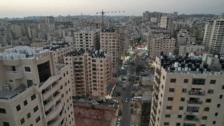 Aerial view of the Palestinian Kufr Aqab suburb of east Jerusalem