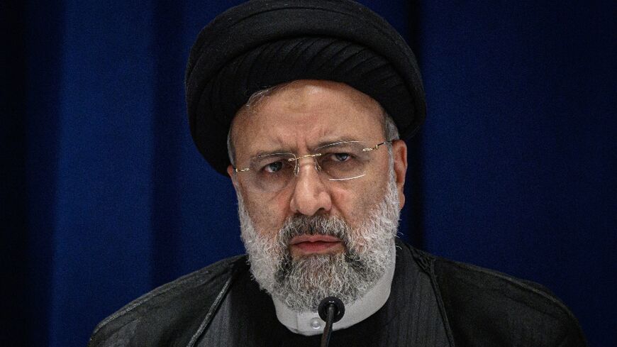 In this file photo, Iranian President Ebrahim Raisi speaks during a press conference in New York on September 22, 2022