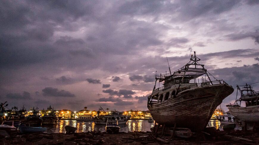 In this file photo taken on Oct. 22, 2019, boats are pictured along the riverbank and off the water of the Nile River.