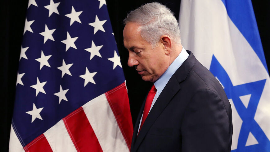 Israeli Prime Minister Benjamin Netanyahu prepares to speak at the Computer History Museum, Mountain View, California, March 5, 2014.