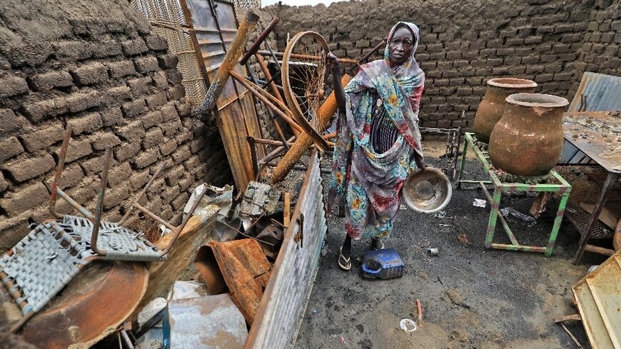 Sudan's Blue Nile state has seen repeated deadly unrest since July: this August 8 photograph shows a home destroyed near Roseires