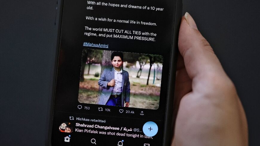 Kian Pirfalak, nine, is one of at least 56 children to have been killed by the Iranian security forces in the crackdown