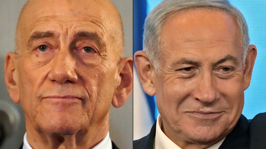 Israel's prime-minister designate Benjamin Netanyahu, pictured on the right, won a lawsuit against ex-premier Ehud Olmert on Monday when a judge ruled Olmert defamed the Netanyahu family by branding them mentally ill