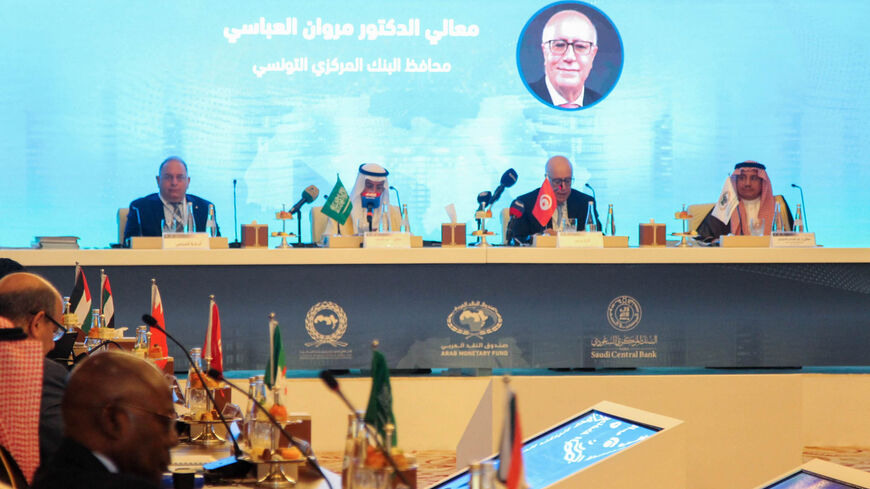 Delegations attend the 46th ordinary session of the Council of Arab Central Banks and Monetary Authorities Governors, Jeddah, Saudi Arabia, Sept. 18, 2022.