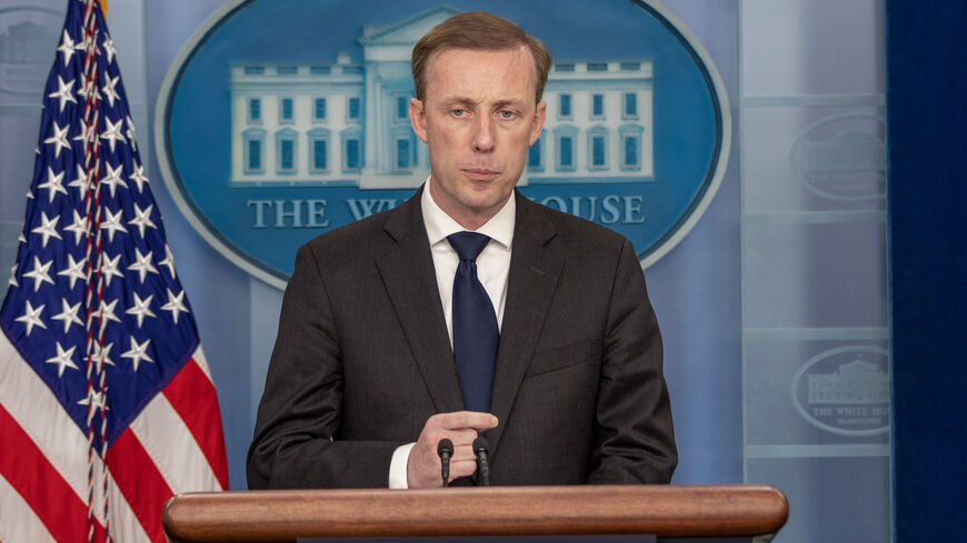 National security adviser Jake Sullivan speaks to the press at the White House on Nov. 10, 2022, in Washington, DC.