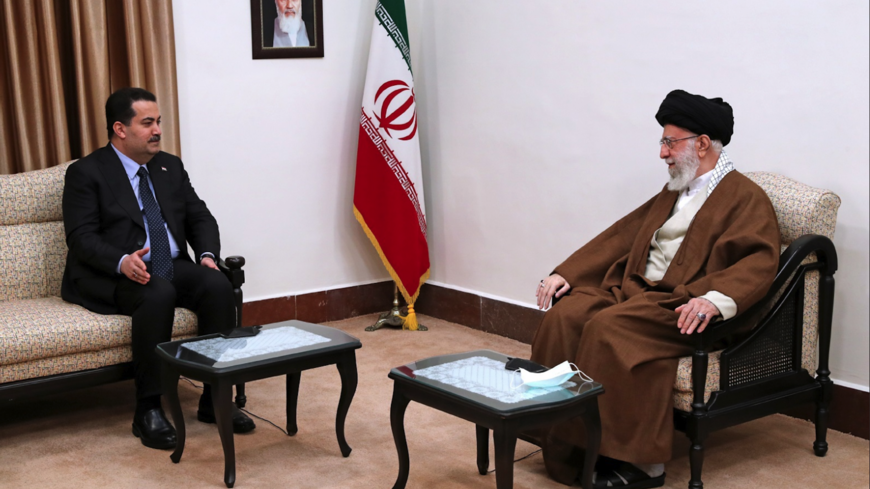 Iraqi Prime Minister Mohammed Shia al-Sudani meets with Supreme Leader Ayatollah Ali Khamenei in Iran, Nov. 29, 2022.