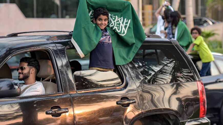 Saudis celebrating in the capital Riyadh on Tuesday