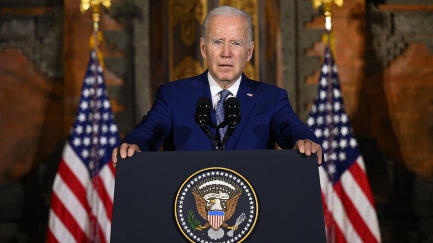 US President Joe Biden holds a press conference on the sidelines of the G20 summit in Nusa Dua on the Indonesian resort island of Bali, November 14, 2022