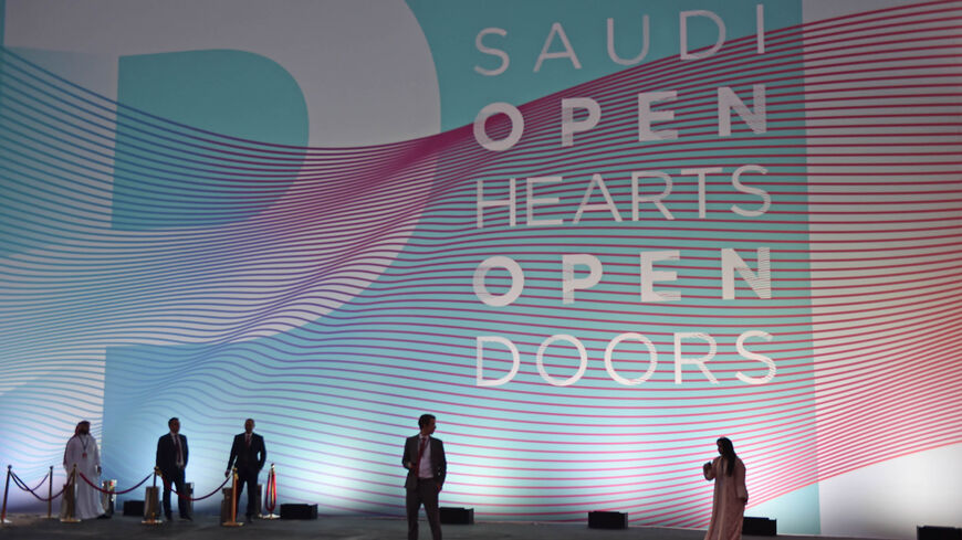 Participants attend the launch of the new tourism visa in Ad Diriyah, a UNESCO-listed World Heritage Site, outside Riyadh, Saudi Arabia, Sept. 27, 2019.