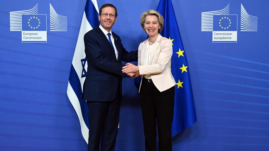 Israeli President Isaac Herzog meets with European Commission President Ursula von der Leyen, Brussels, Jan. 25, 2023.