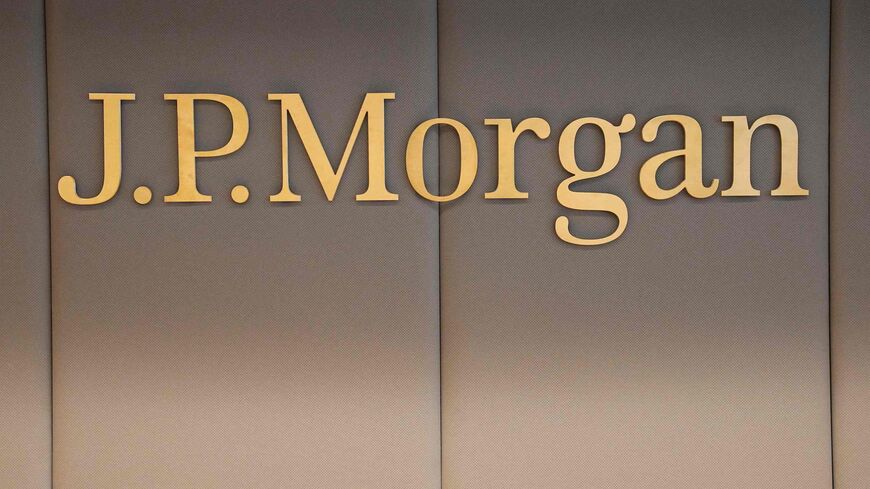 The logo of JP Morgan bank is pictured at the new French headquarters of the bank on June 29, 2021 in Paris. 