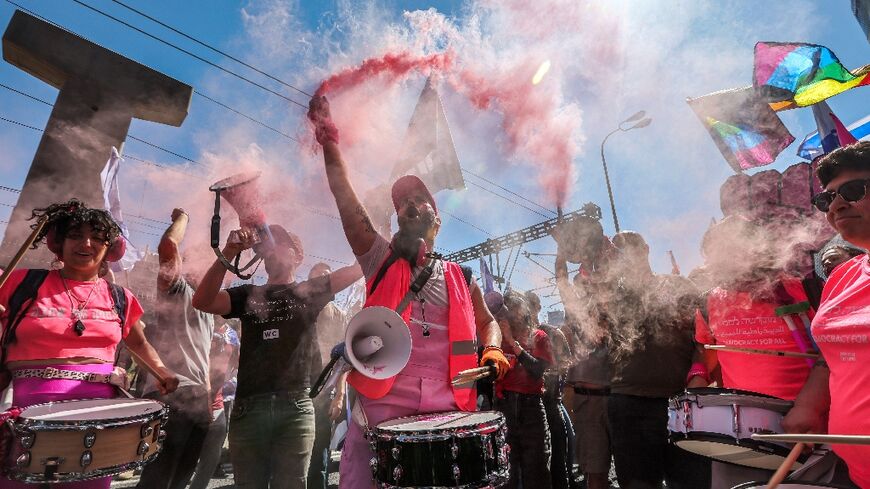 Israeli protesters blocked a highway in Tel Aviv during a rally against the government's controversial judicial reform bill