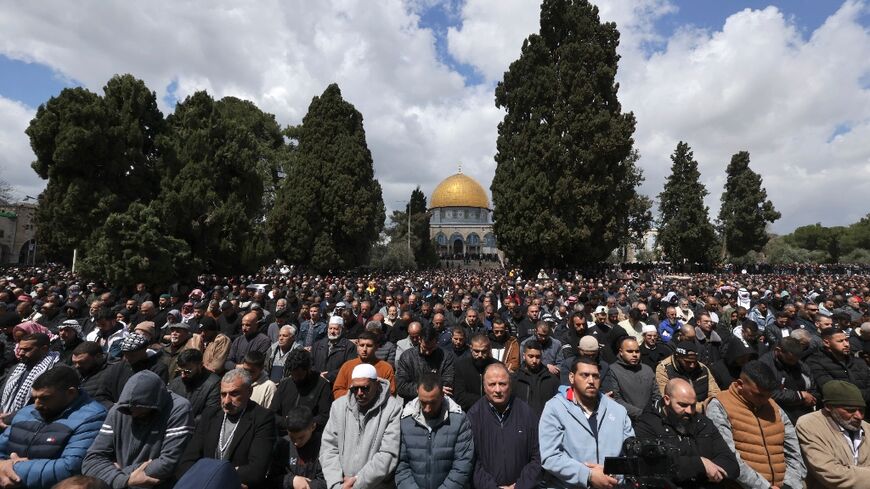 Thousands of Muslims pack Jerusalem's Al-Aqsa mosque compound for the second Friday of Ramadan