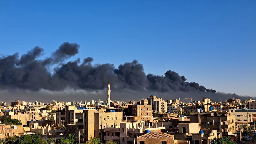 Smoke rises during clashes between the Sudanese Armed Forces and the paramilitary Rapid Support Forces in Khartoum, Sudan. 